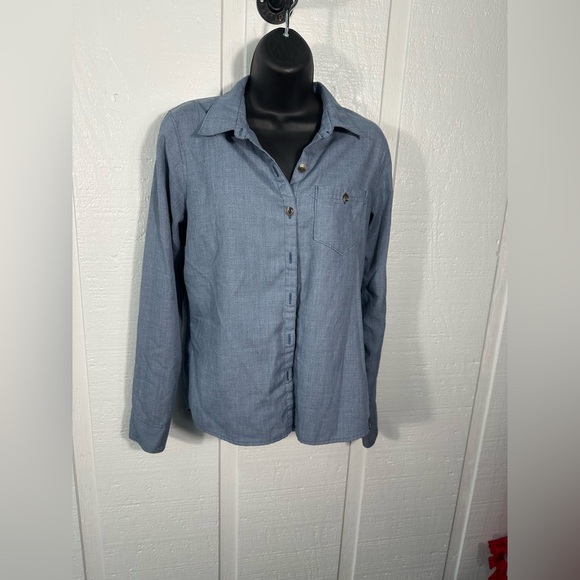 The North Face Tops - North Face Blue Women’s Button Down Long Sleeve Shirt Size Small EUC